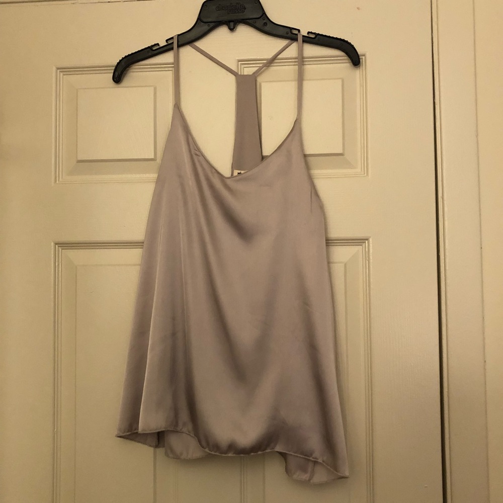 Silver silk tank